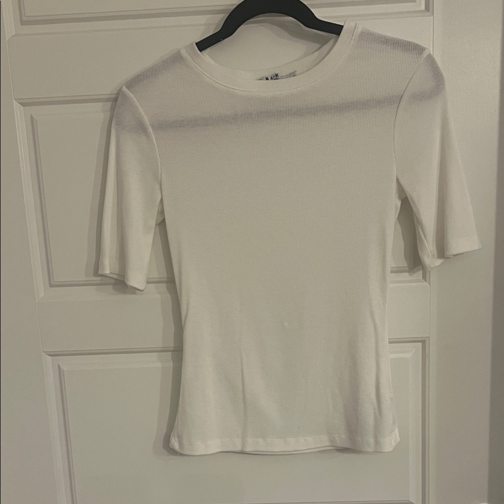 NA-KD White Short Sleeve Top